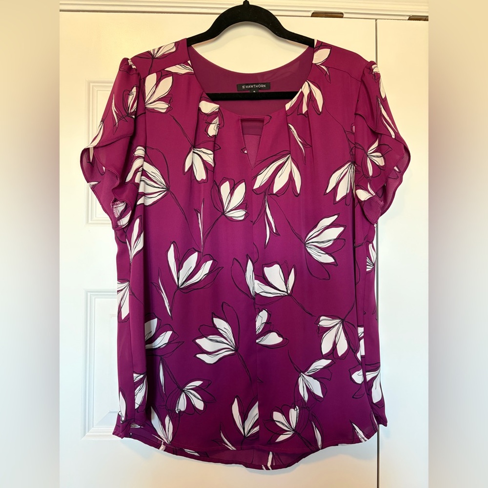 41 Hawthorn Purple Floral Blouse